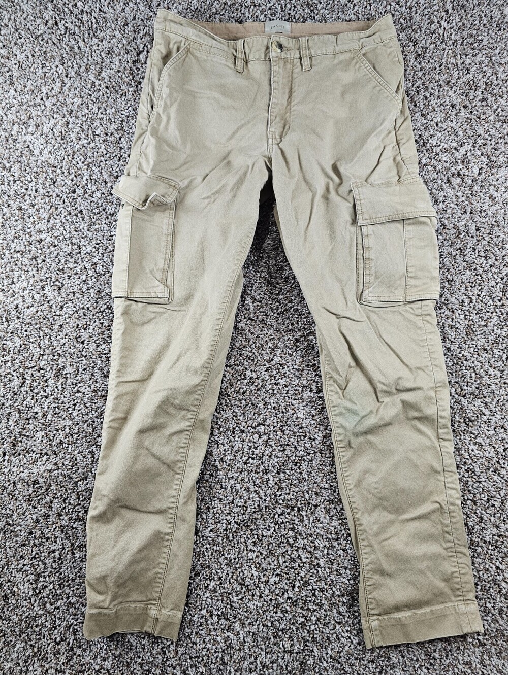 Jachs Mens Sz 34x32 Straight Leg Cargo Khaki Pants Beige